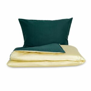 Kvalitex Luxury Collection szatén ágynemű sötétzöld/tejszín